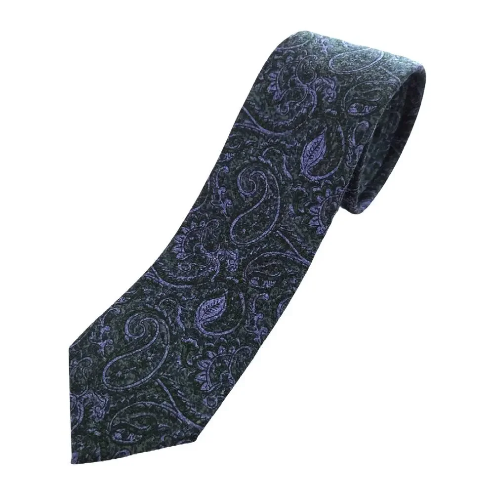 NWT Brooks Brothers | 100% Italian Wool Paisley Print Green Blue Tie Made in USA
